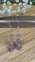Tumbled Amethyst Drop Earrings, 1.5" Sterling Hooks